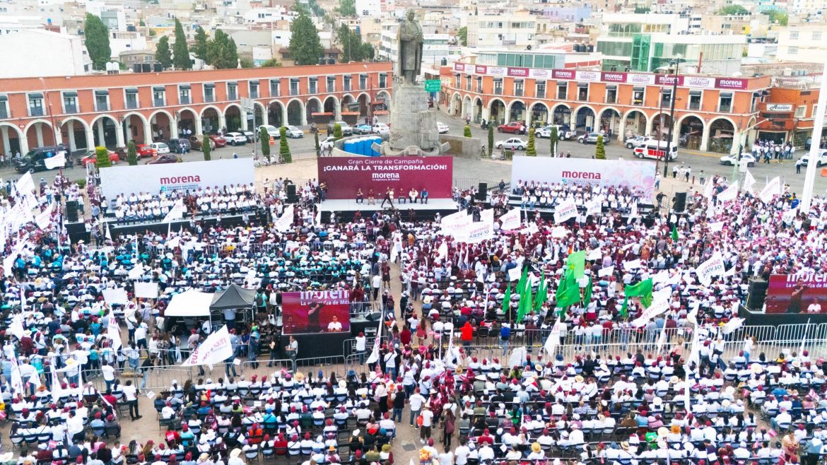 Cierran campaña morenistas en la Plaza Juárez de Pachuca