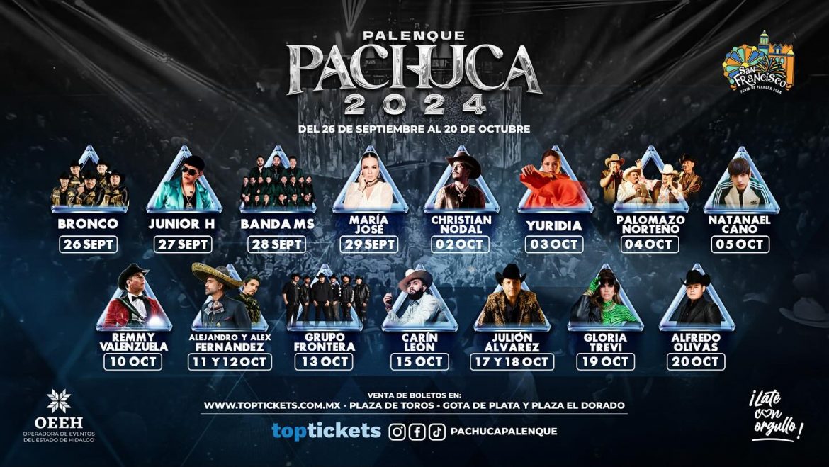 Anuncian cartel Palenque de la Feria Pachuca 2024
