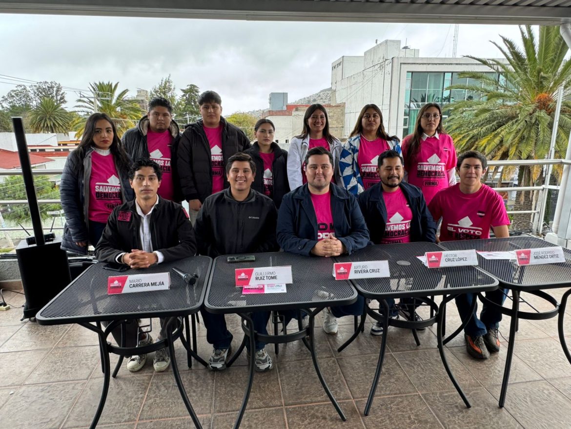 Jóvenes presentan en Pachuca la iniciativa “No Más al Poder” en defensa de la democracia mexicana